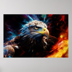 Eagle Animal Bird Majestic Wilderness Surrealist Poster