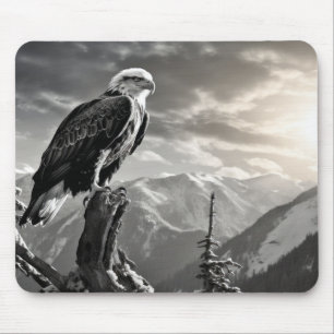Eagle Animal Bird Wild Nature Ink Sketch Style Mouse Pad