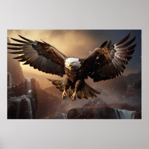 Eagle Animal Bird Wildlife Wilderness Colourful Ar Poster