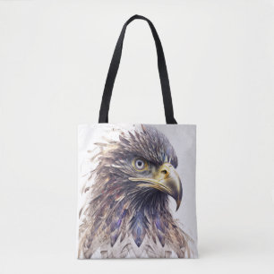 Eagle Animal Portrait Nature Wildlife Painting Tote Bag