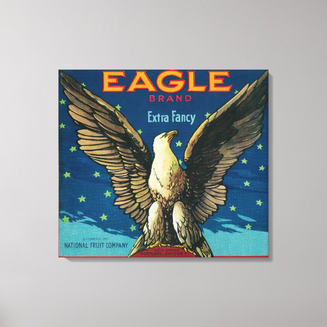 Eagle Apple Crate Label Canvas Print (Front)
