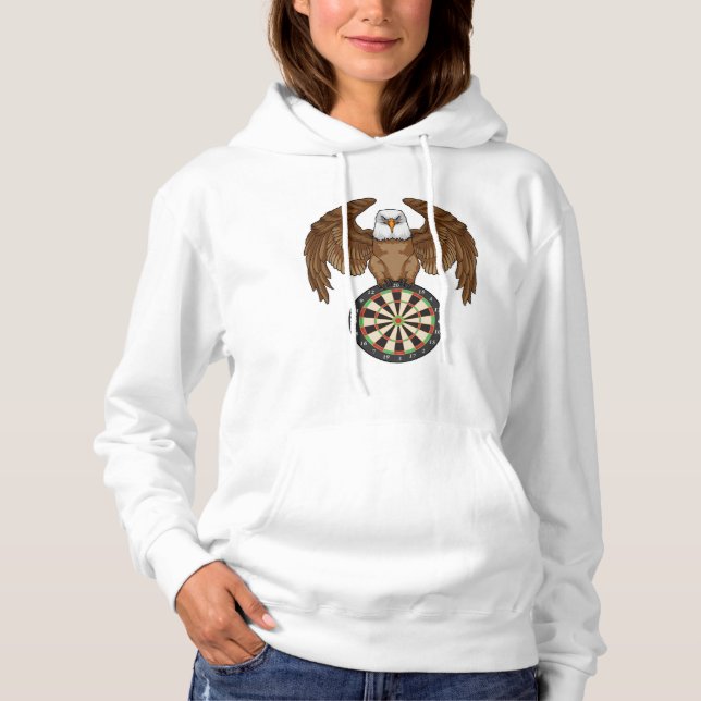 Eagle at Darts with Dartboard Hoodie (Front)