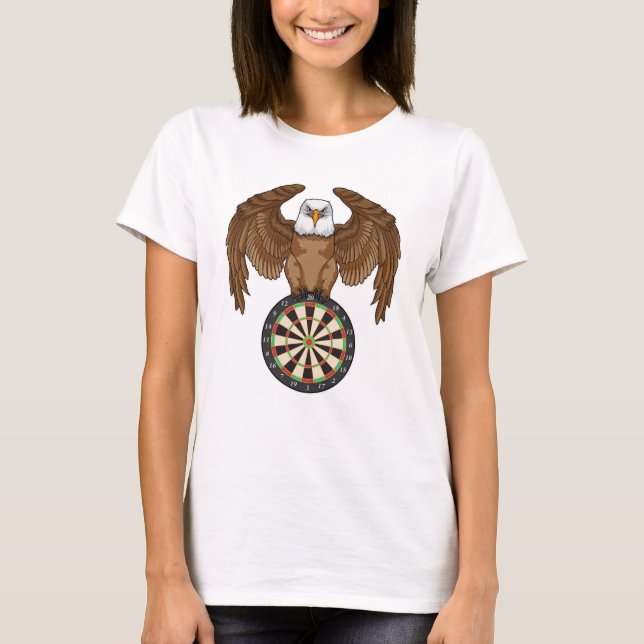 Eagle at Darts with Dartboard T-Shirt (Front)