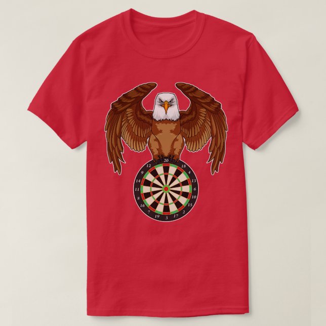 Eagle at Darts with Dartboard T-Shirt (Design Front)