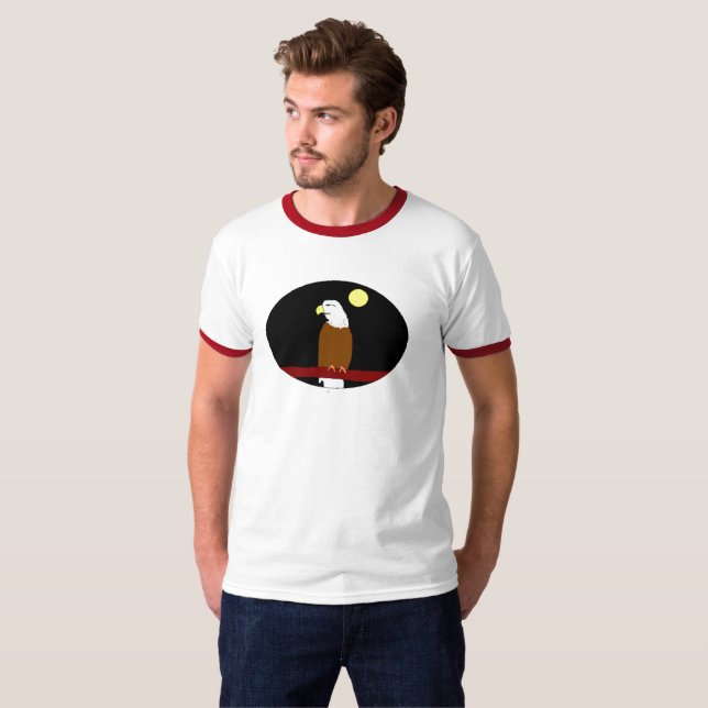 Eagle at Night Ringer T-Shirt (Front Full)
