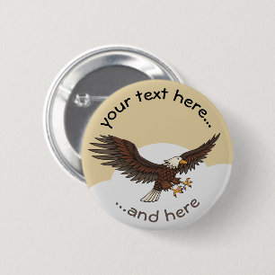 Eagle Attacking 6 Cm Round Badge