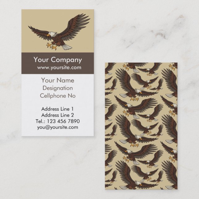 Eagle Attacking Vertical Business Card (Front/Back)