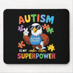 Eagle Autism Is My Superpower Accept Support Love  Mouse Pad