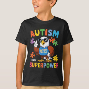 Eagle Autism Is My Superpower Accept Support Love  T-Shirt