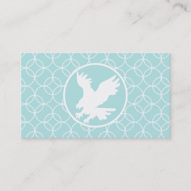 Eagle; Baby Blue Circles Business Card (Front)