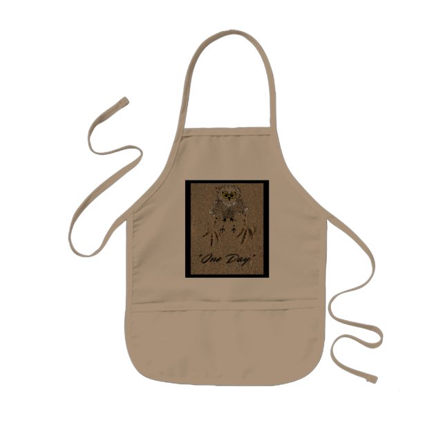 Eagle Baby & Footprints in the Sand "One Day" Kids Apron (Front)