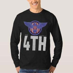 Eagle Badge Independence Day with American Happy 4 T-Shirt