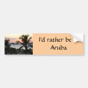 Eagle Beach Aruba Sunset Bumper Sticker