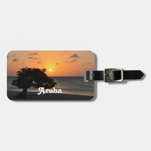 Eagle Beach Sunset Luggage Tag (Front Horizontal)