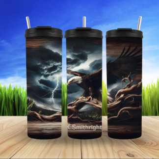 Eagle Before Lightning Storm Sky Thermal Tumbler