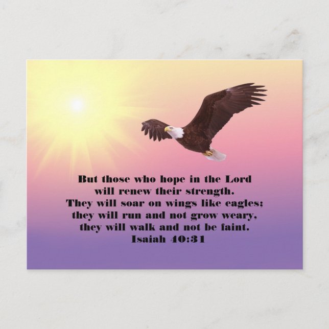 Eagle Bible Verse Hope and Strength Postcard (Front)
