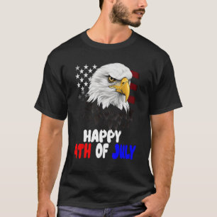 Eagle Bird 4th of July American Flag Veterans Memo T-Shirt