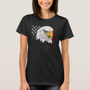 Eagle Bird 4th of July American Flag Veterans Memo T-Shirt