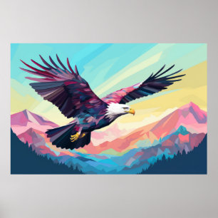 Eagle Bird Animal Mountain Nature Wilderness Poster
