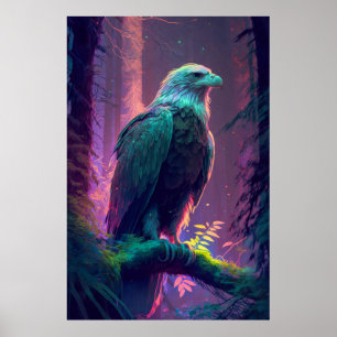 Eagle Bird Animal Portrait Painting Wildlife Poster