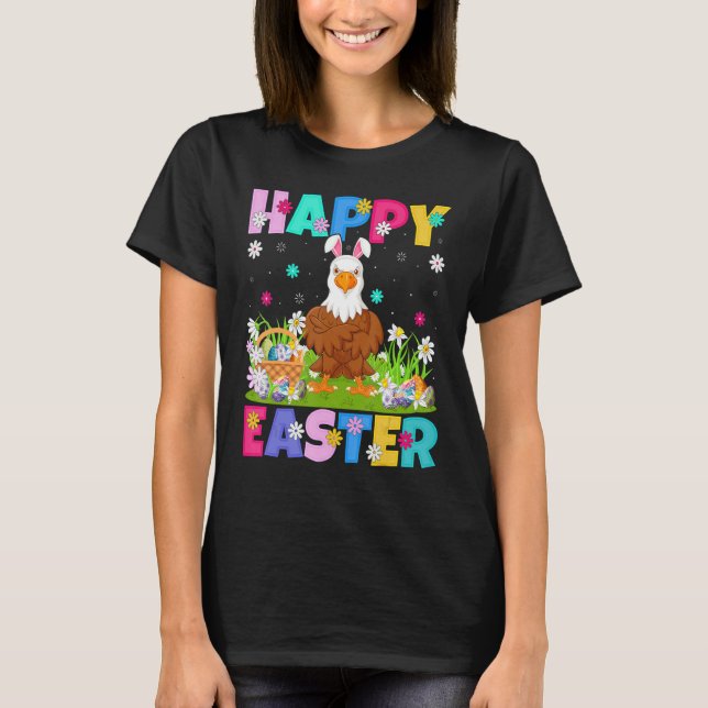 Eagle Bird  Happy Easter Bunny Bald Eagle Easter S T-Shirt (Front)