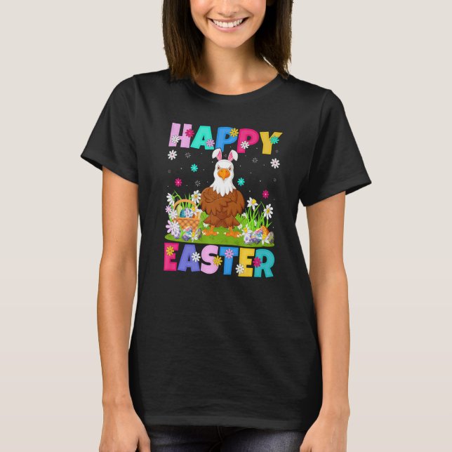 Eagle Bird Happy Easter Bunny Bald Eagle Easter Su T-Shirt (Front)