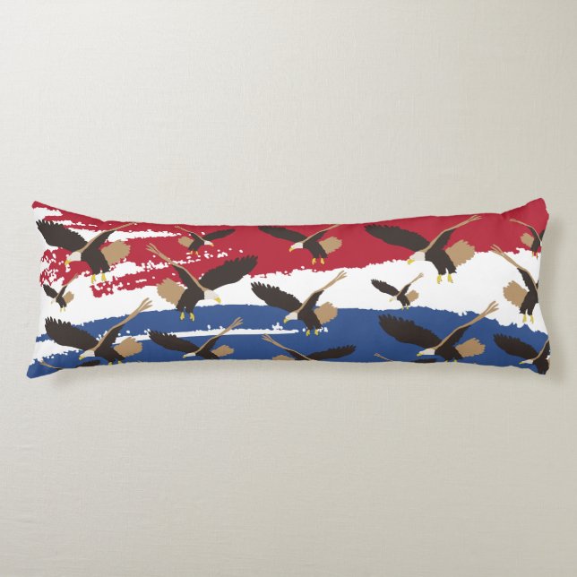 Eagle Bird USA Patriotic American Flag  Body Cushion (Front)