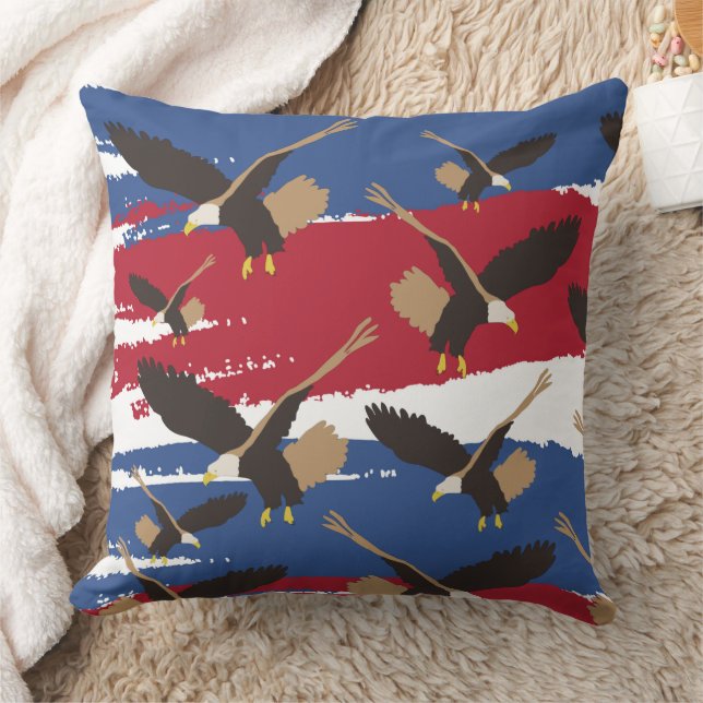 Eagle Bird USA Patriotic American Flag  Cushion (Blanket)