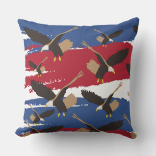 Eagle Bird USA Patriotic American Flag  Cushion