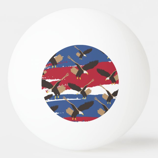 Eagle Bird USA Patriotic American Flag Ping Pong Ball (Front)
