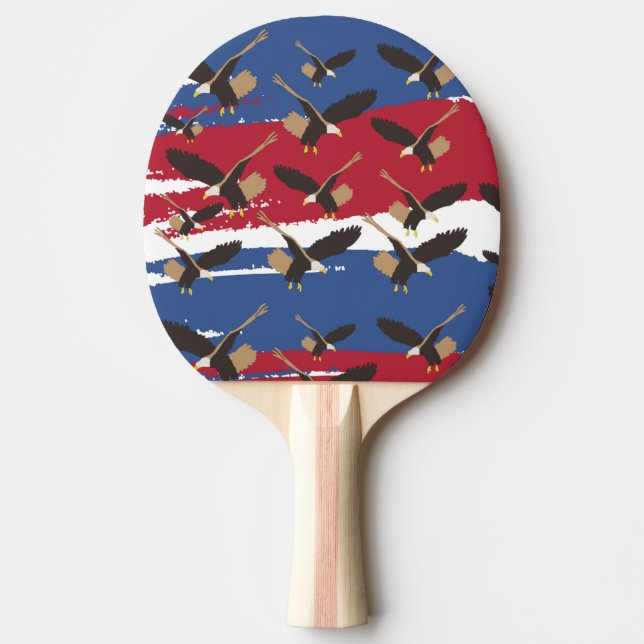 Eagle Bird USA Patriotic American Flag  Ping Pong Paddle (Front)