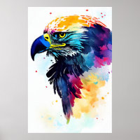 Eagle Bird Wild Nature Animal Color Art Painting