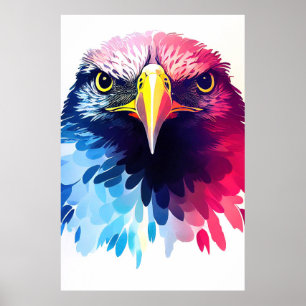Eagle Bird Wild Nature Animal Color Art Painting Poster