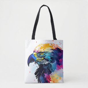 Eagle Bird Wild Nature Animal Color Art Painting Tote Bag