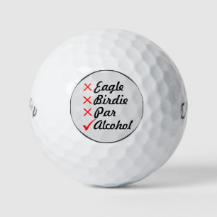 Eagle Birdie Par Alcohol Golf Humour Balls