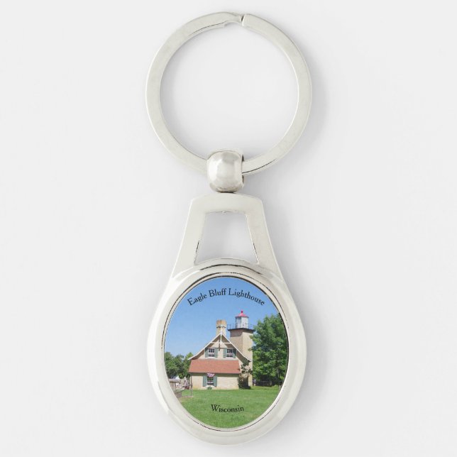 Eagle Bluff Lighthouse metal key chain (Front)