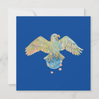 Eagle Carrying Earth Deep Blue