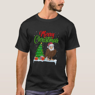 Eagle Christmas Tree Lights Funny Xmas Eagle Lover T-Shirt