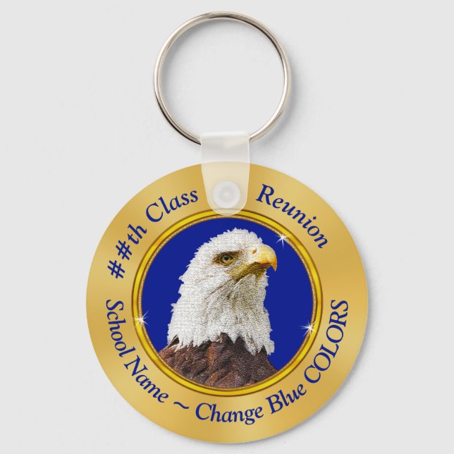 Eagle Class Reunion Gifts with YOUR TEXT or LOGO Key Ring (Front)