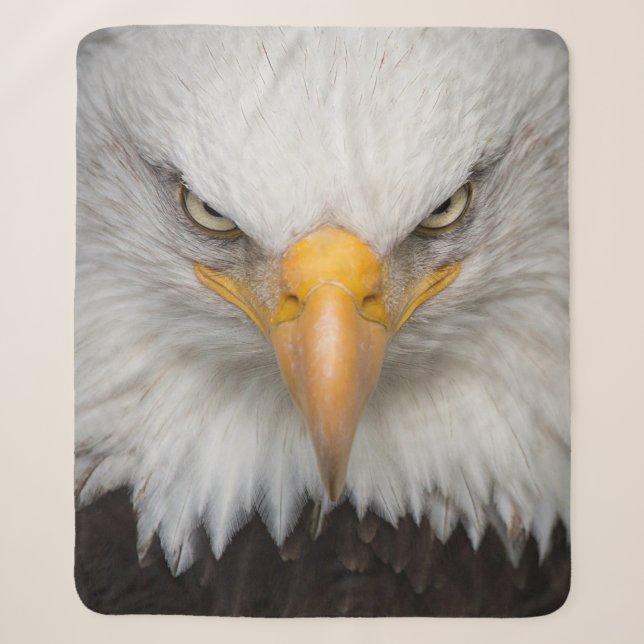 Eagle Closeup Sherpa Blanket (Front)