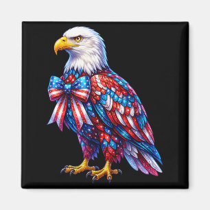 Eagle Coquette Patriotic USA American Flag 4th of Magnet