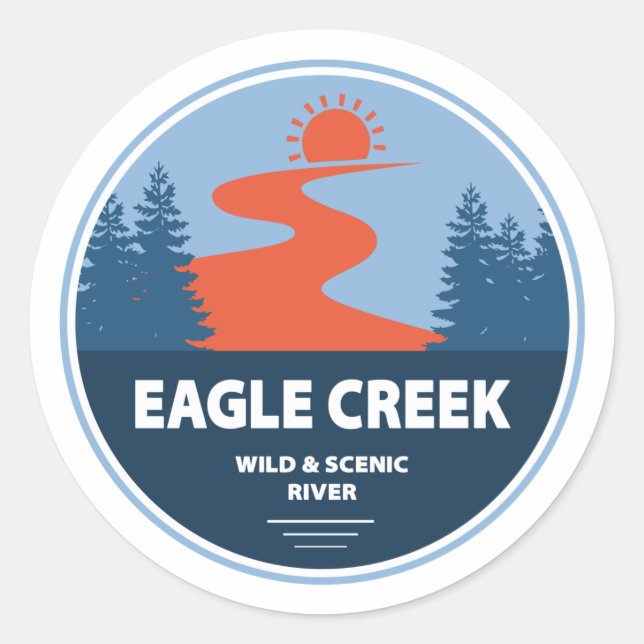 Eagle Creek Wild And Scenic River Classic Round Sticker (Front)