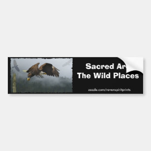EAGLE, CROW, TOTEM POLE & MISTY FOREST Gifts Bumper Sticker