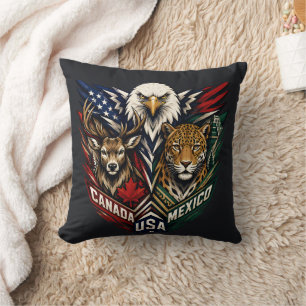 Eagle Deer Jaguar Nature Art Cushion