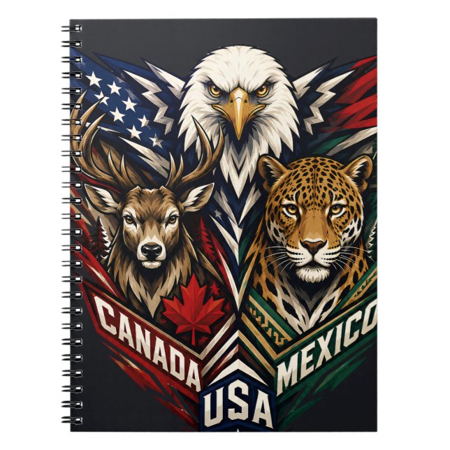 Eagle Deer Jaguar Nature Art Notebook (Front)