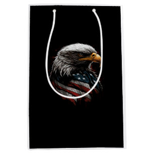 eagle design with american flag medium gift bag