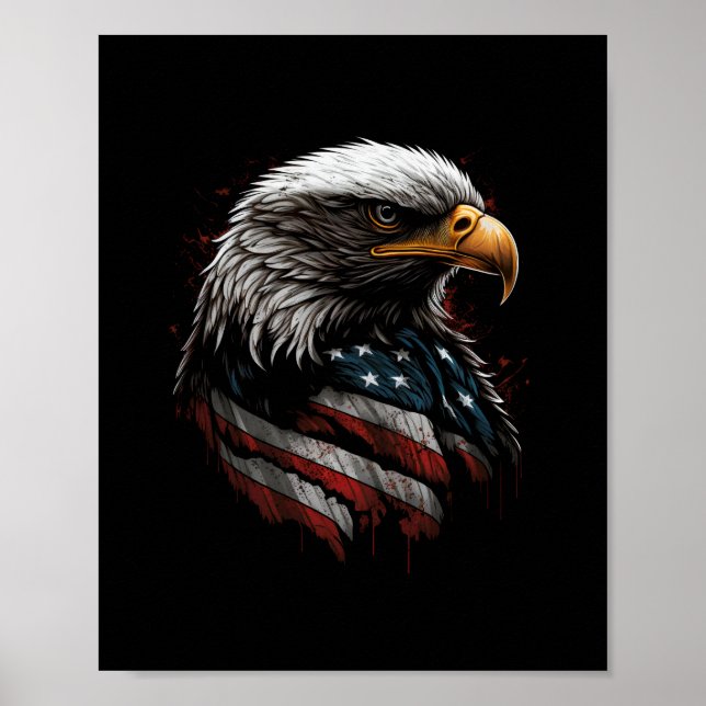 eagle design with american flag poster (Front)