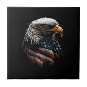 eagle design with american flag tile
