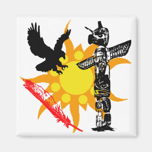 Eagle, Eagle Totem, & Feather design Magnet
