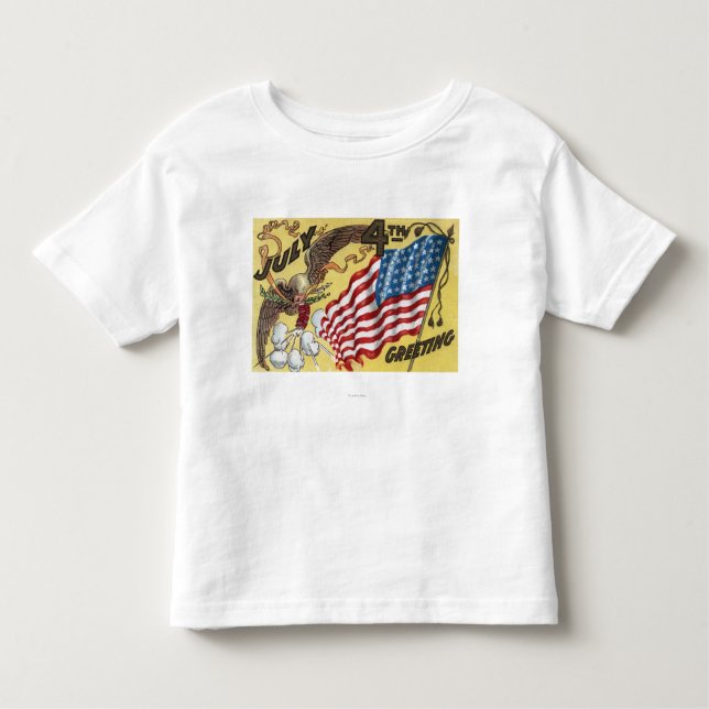 Eagle Emblem Holding Fireworks, Flag Toddler T-Shirt (Front)